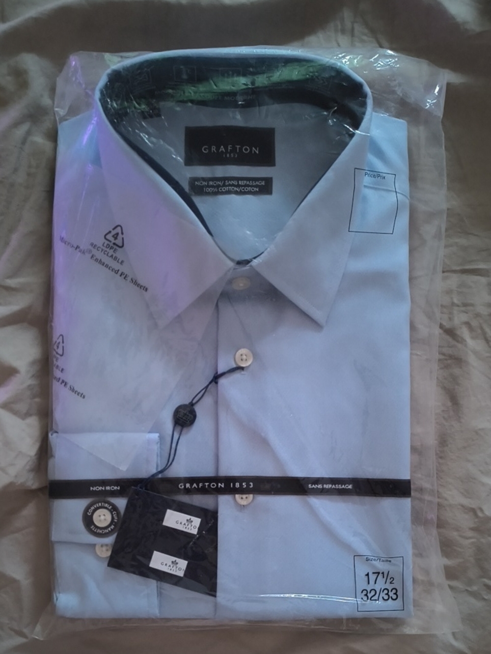 Grafton Men's Light Blue Dress Shirt - Classic Point Collar
